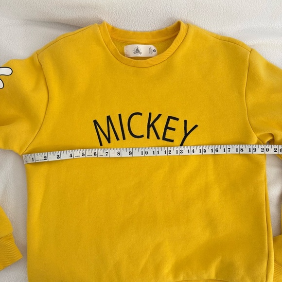 Disney Parks Mickey Sweatshirt Yellow Size Medium Unisex Graphic Embroidery - Picture 6 of 11